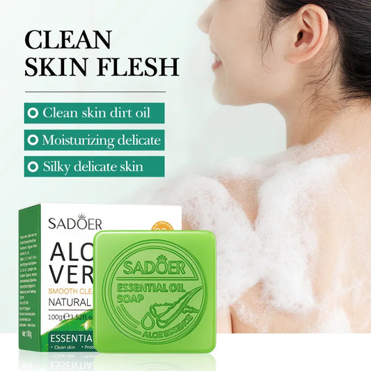 SADOER Aloe Vera Natural Cleansing Soap - Gentle After-Sun Skin Care