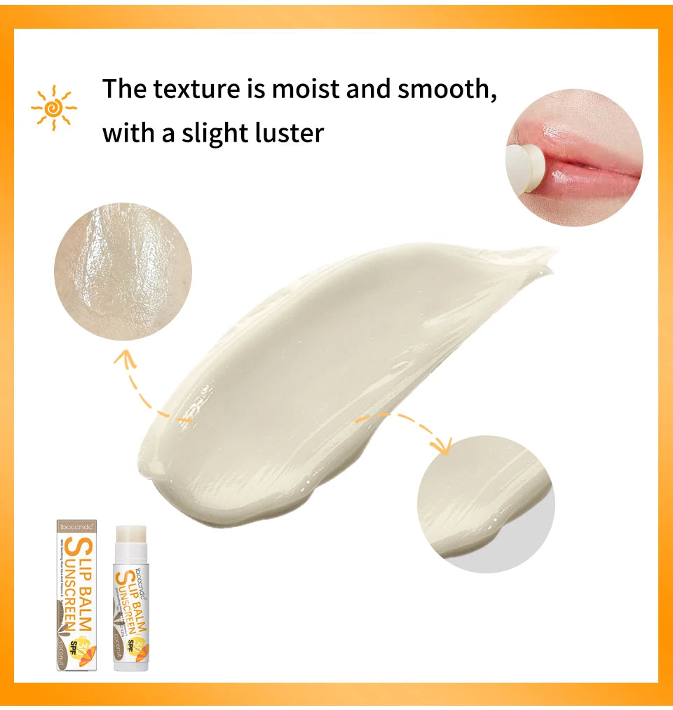 1 Piece Sunscreen Lip Balm SPF 30 UVA Protection Lips Moisturizer Watermelon Coconut Banana Flavor Colorless Lipstick Sun Care